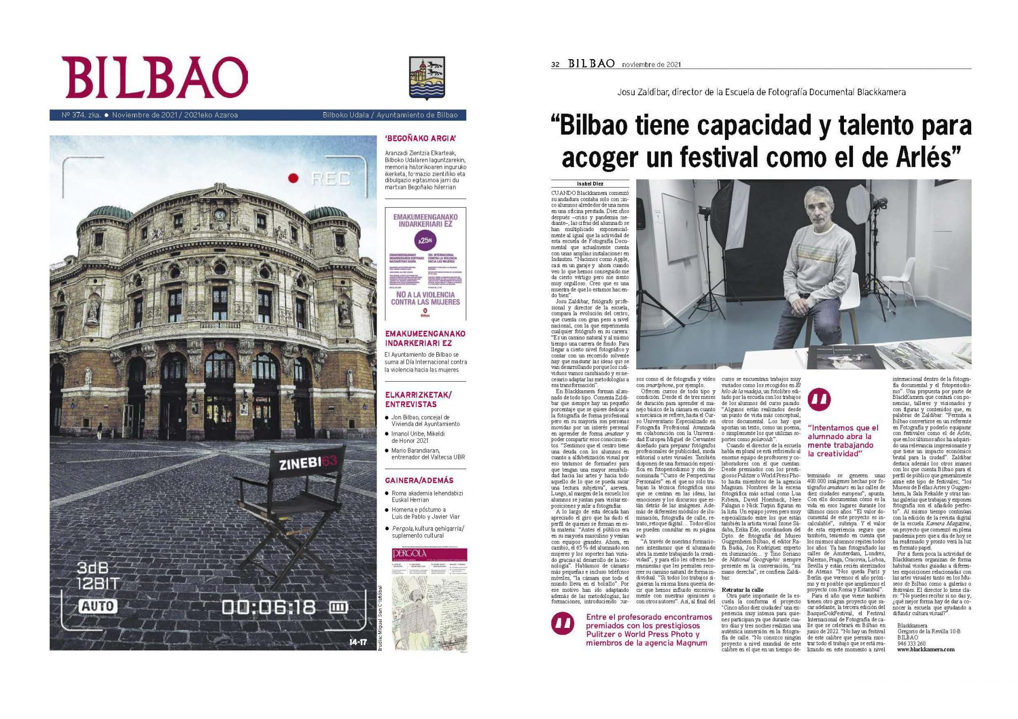 Entrevista al Director de Blackkamera en el Periódico Bilbao.